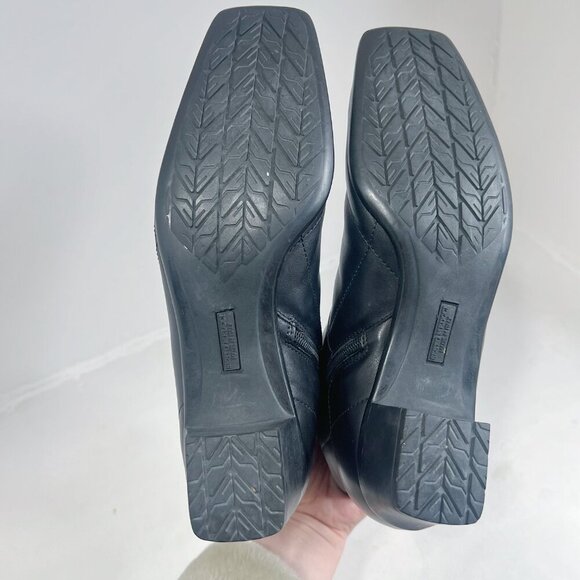 Sesto Meucci y2k Vintage Black Leather Square Toe Booties Quilted Boots Size 8.5 - Picture 8 of 9